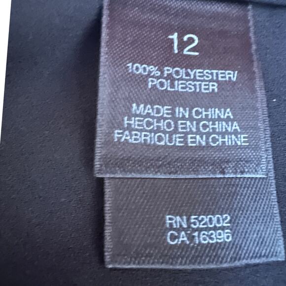 Liz Claiborne Collection Black Pleated Maxi Skirt 12 Chiffon Lined Dark Academ - Picture 6 of 13